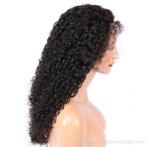 Wholesale cheap virgin human 13*4 HD lace front curly wig indian raw cuticle aligned hair hair extension Indian hair